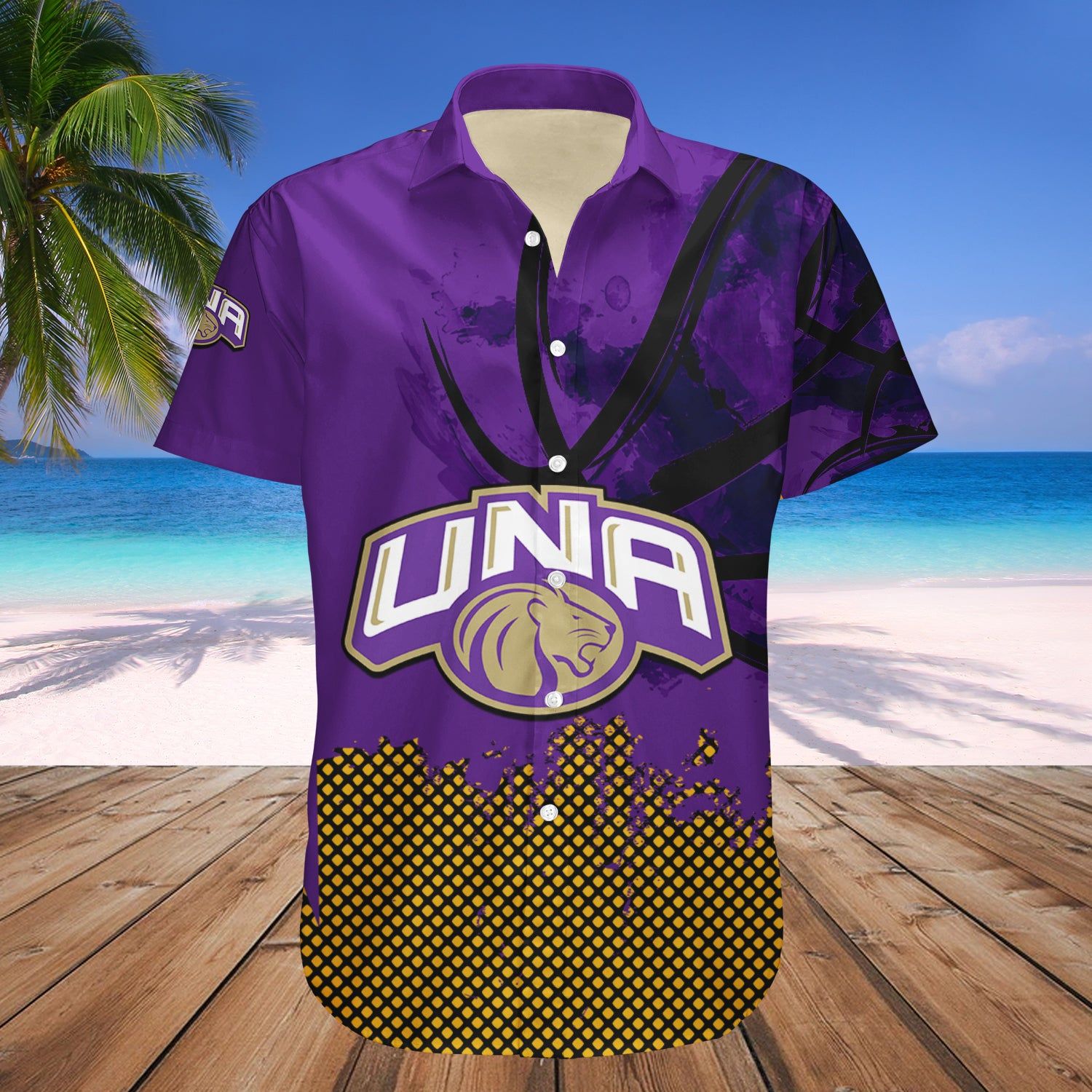 North Alabama Lions Hawaii Shirt Basketball Net Grunge Pattern – NCAA