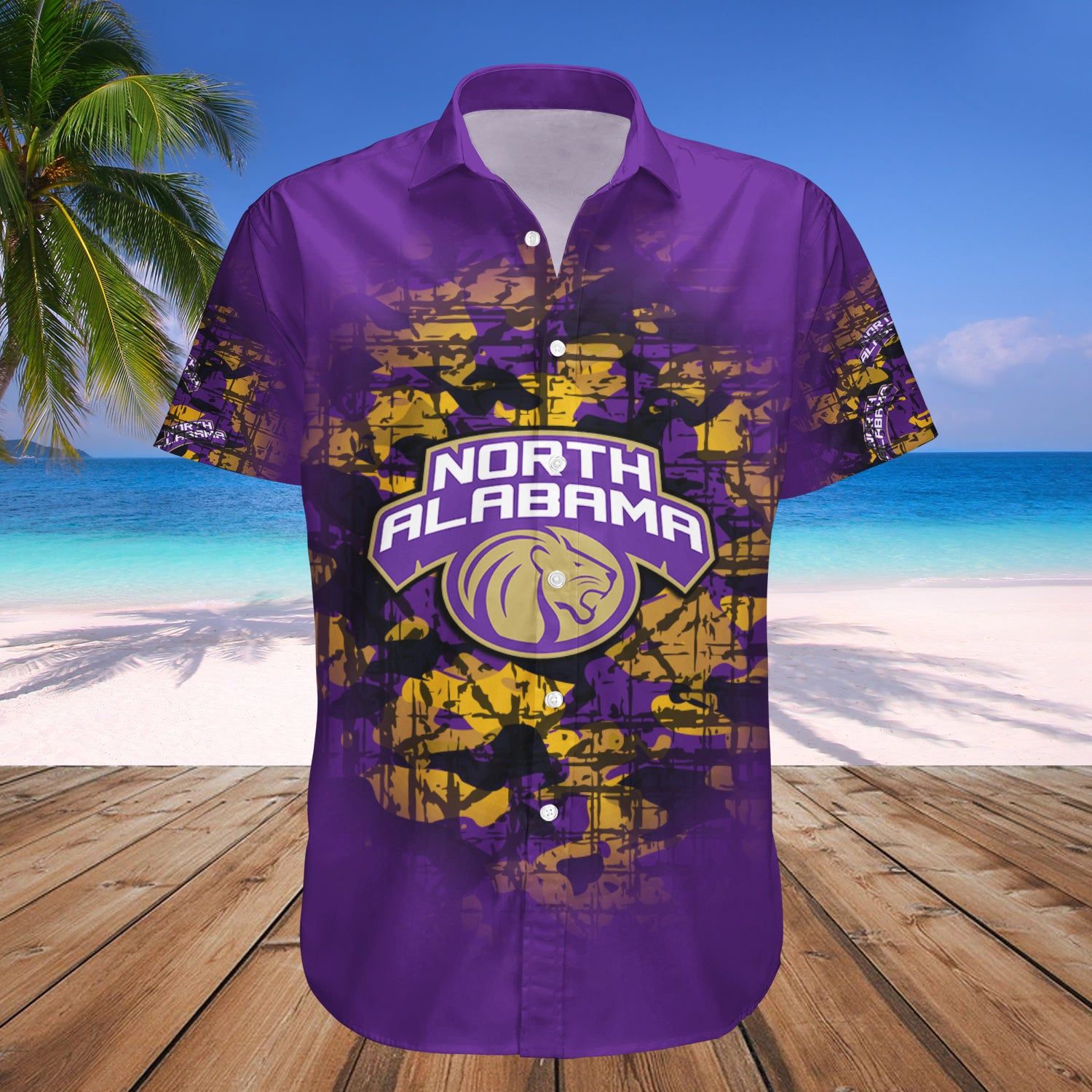 North Alabama Lions Hawaii Shirt Camouflage Vintage – NCAA