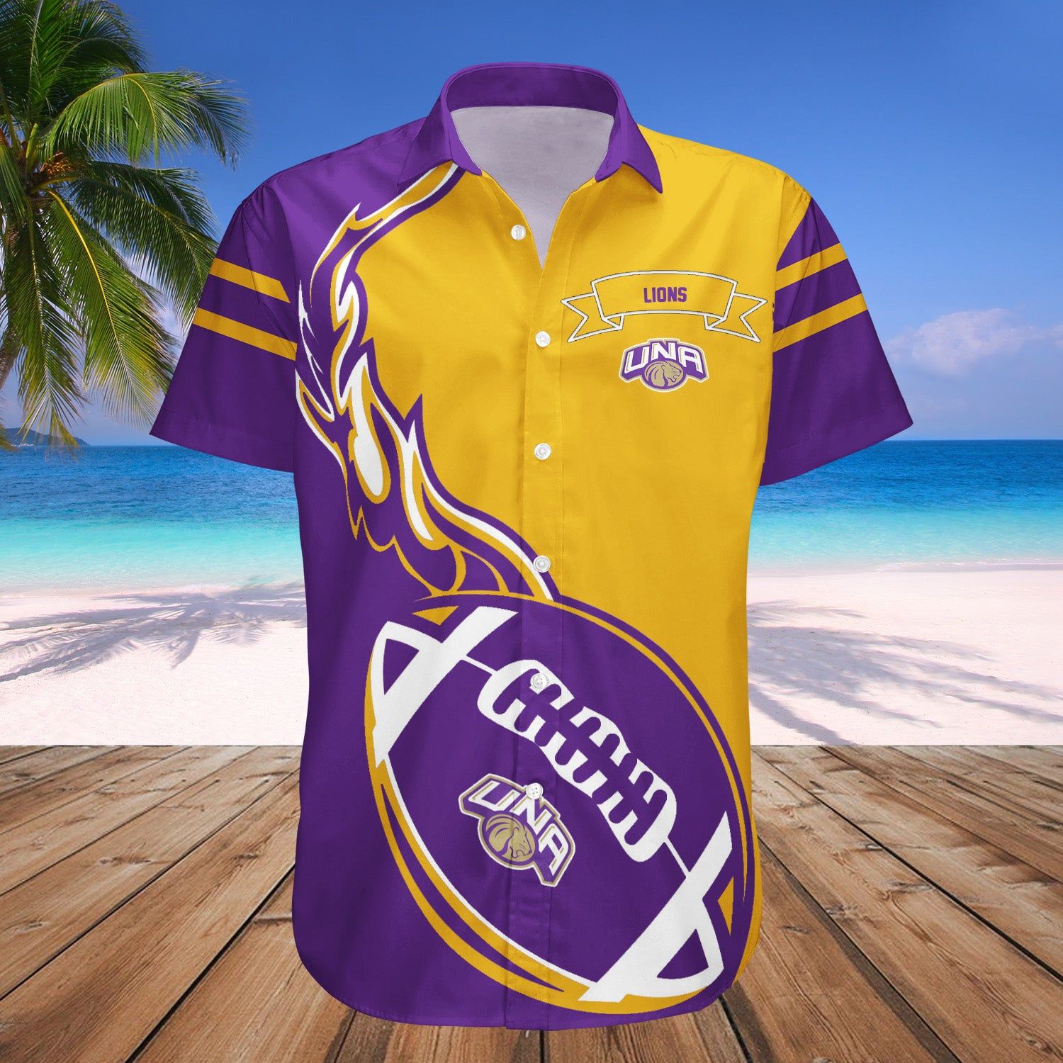 North Alabama Lions Hawaii Shirt Flame Ball – NCAA