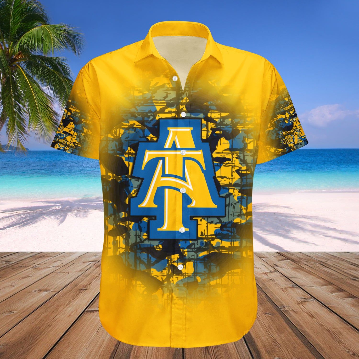 North Carolina A_T Aggies Hawaii Shirt Camouflage Vintage – NCAA