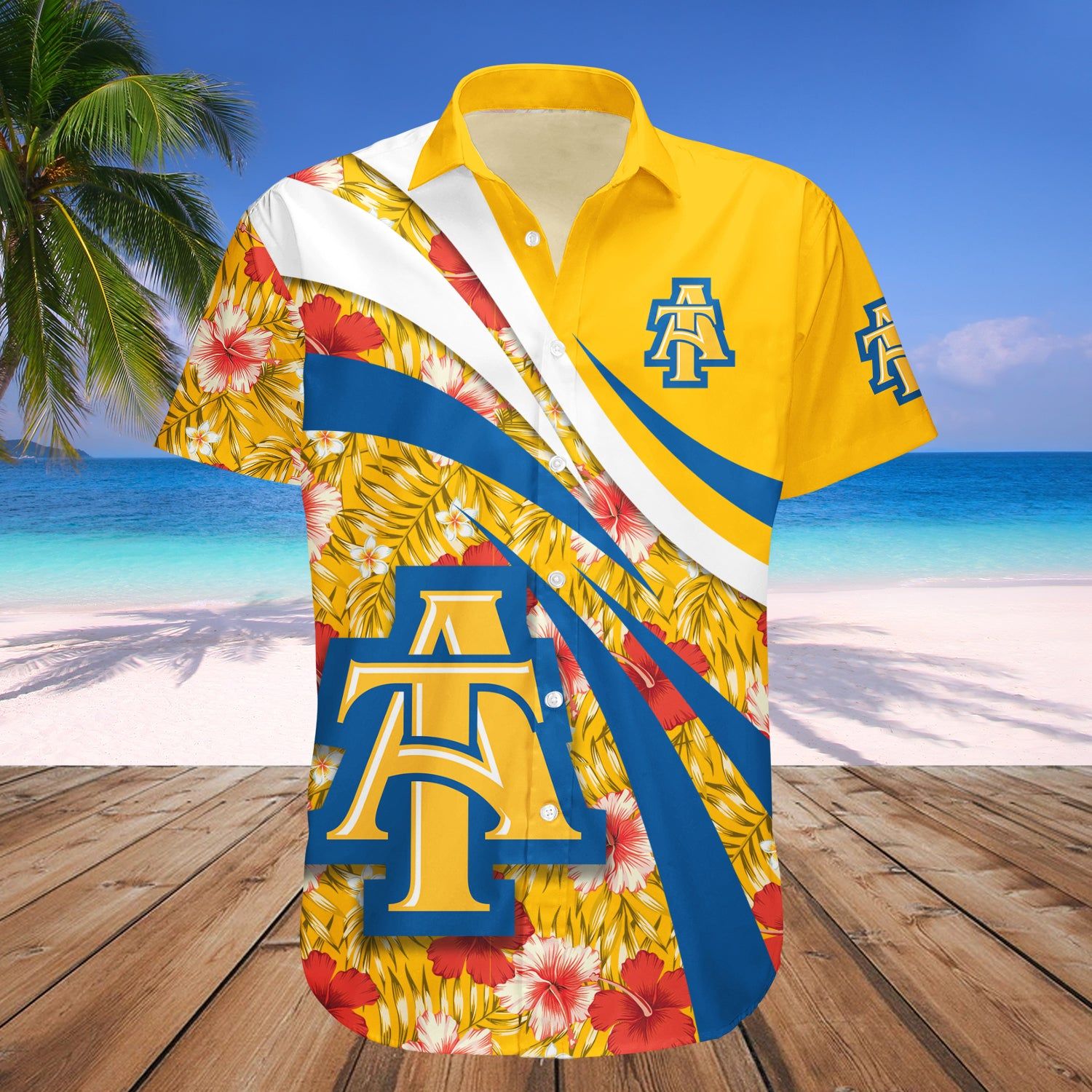 North Carolina A_T Aggies Hawaii Shirt Hibiscus Sport Style – NCAA