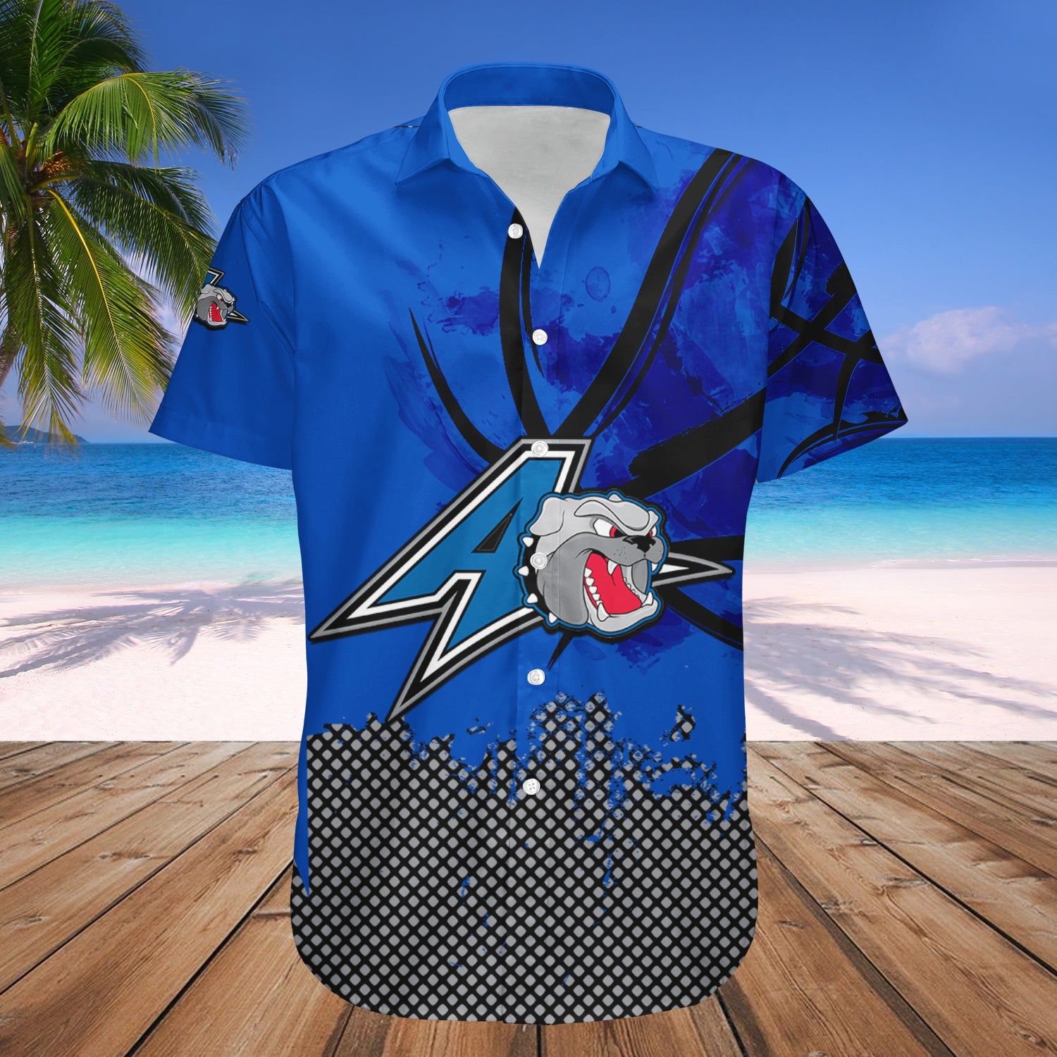 North Carolina Asheville Bulldogs Hawaii Shirt Basketball Net Grunge Pattern – NCAA