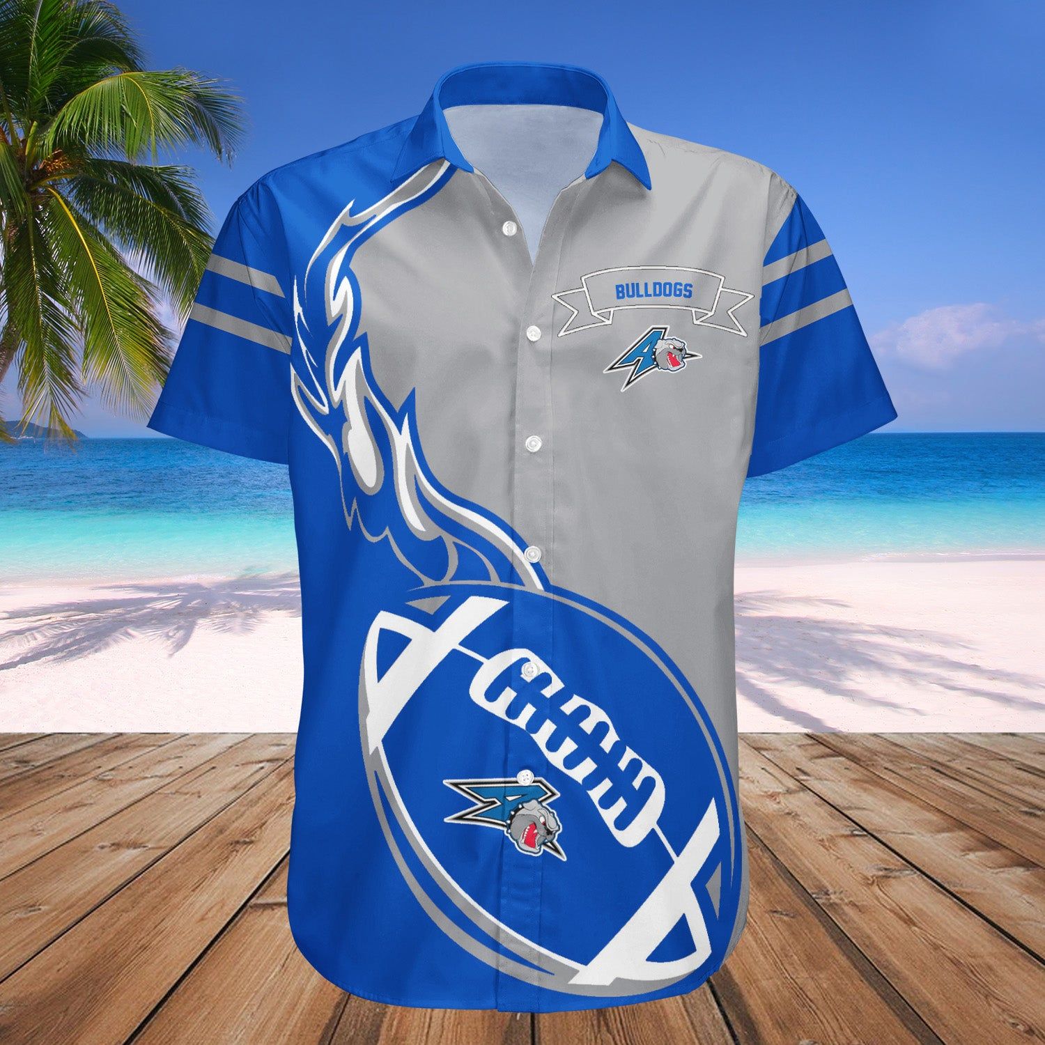 North Carolina Asheville Bulldogs Hawaii Shirt Flame Ball – NCAA
