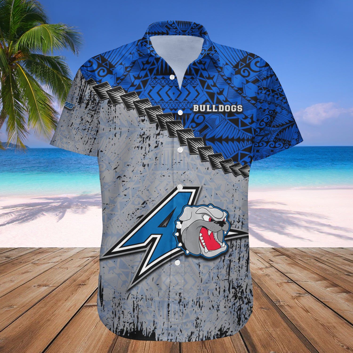 North Carolina Asheville Bulldogs Hawaii Shirt Grunge Polynesian Tattoo – NCAA