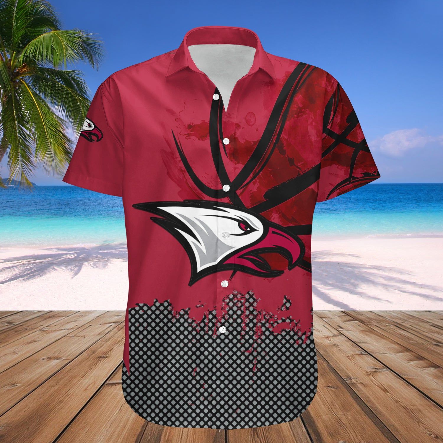 North Carolina Central Eagles Hawaii Shirt Basketball Net Grunge Pattern – NCAA