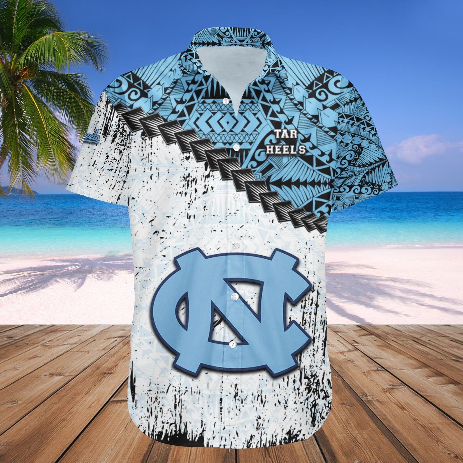 North Carolina Tar Heels Hawaii Shirt Grunge Polynesian Tattoo – NCAA