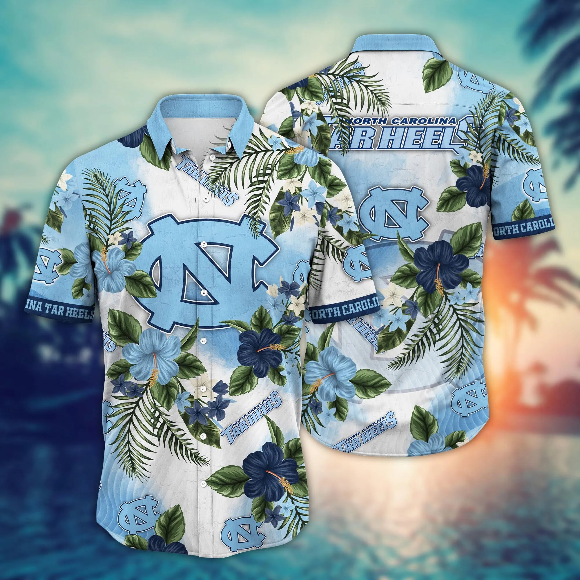 North Carolina Tar Heels NCAA Hawaiian Shirt Beach Ballstime Aloha Shirt North Carolina Tar Heels NCAA Hawaiian Shirt Beach Ballstime Aloha Shirt