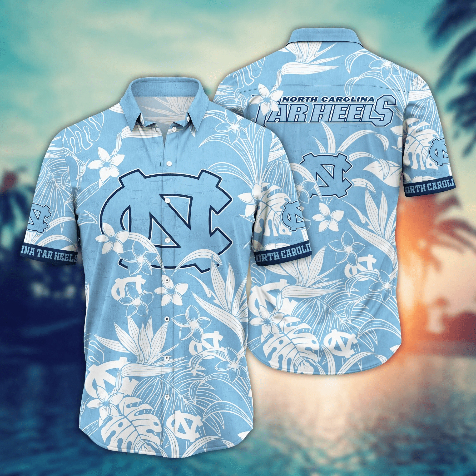 North Carolina Tar Heels NCAA Hawaiian Shirt Beach Seasontime Aloha Shirt North Carolina Tar Heels NCAA Hawaiian Shirt Beach Seasontime Aloha Shirt
