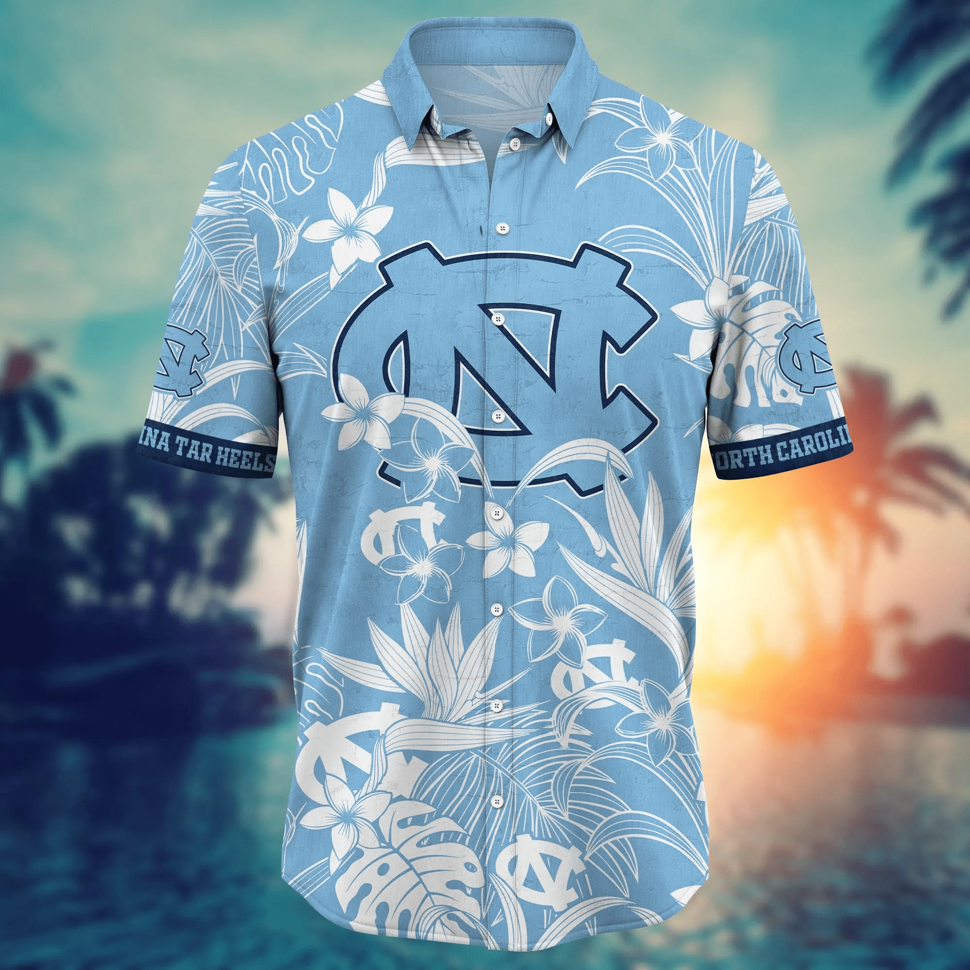North Carolina Tar Heels NCAA Hawaiian Shirt Beach Seasontime Aloha Shirt