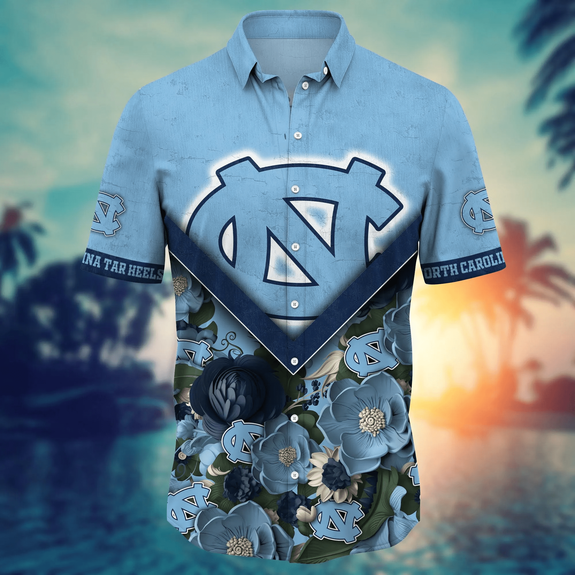 North Carolina Tar Heels NCAA Hawaiian Shirt Custom Fireflies Aloha Shirt