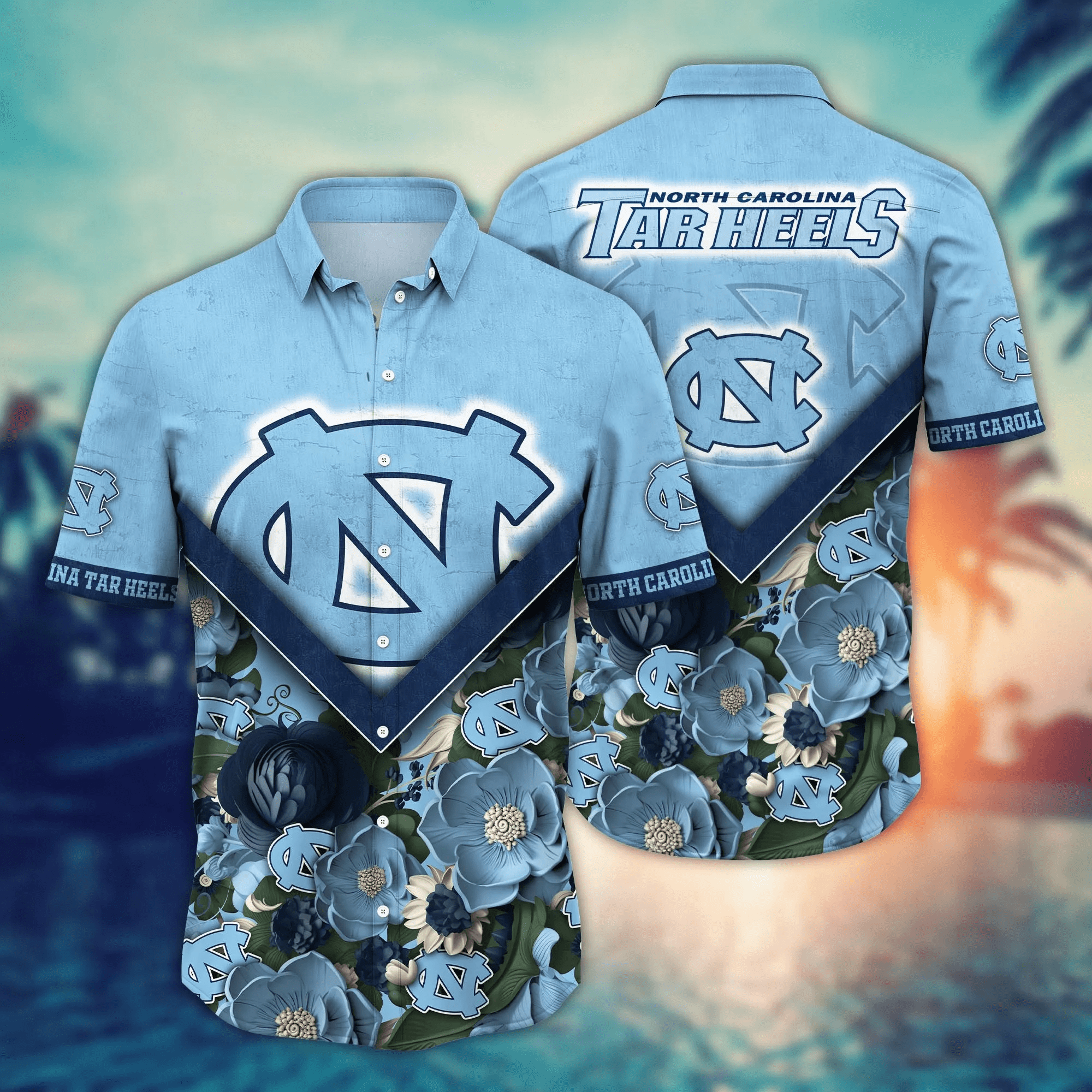 North Carolina Tar Heels NCAA Hawaiian Shirt Custom Fireflies Aloha Shirt North Carolina Tar Heels NCAA Hawaiian Shirt Custom Fireflies Aloha Shirt