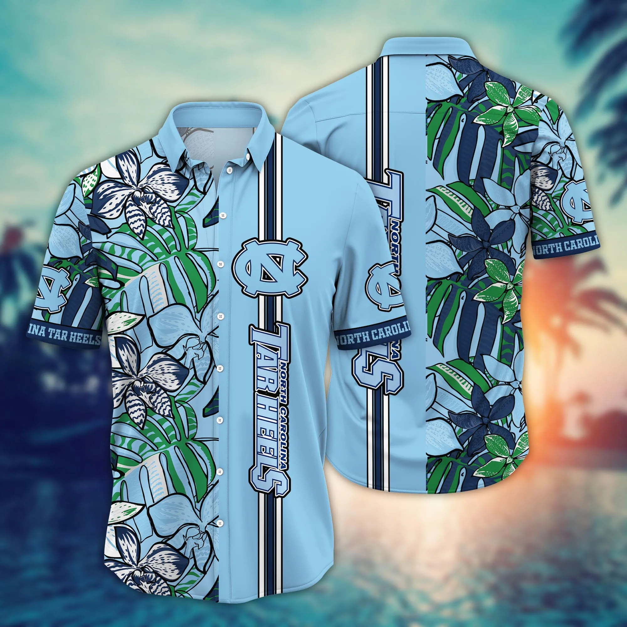 North Carolina Tar Heels NCAA Hawaiian Shirt Garden Parties Aloha Shirt North Carolina Tar Heels NCAA Hawaiian Shirt Garden Parties Aloha Shirt