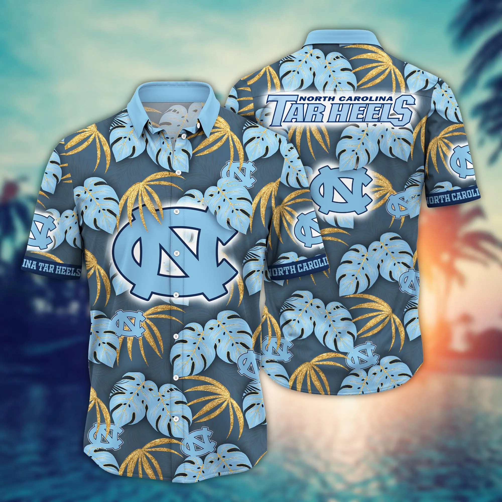 North Carolina Tar Heels NCAA Hawaiian Shirt Sun-Soaked Aloha Shirt North Carolina Tar Heels NCAA Hawaiian Shirt Sun-Soaked Aloha Shirt