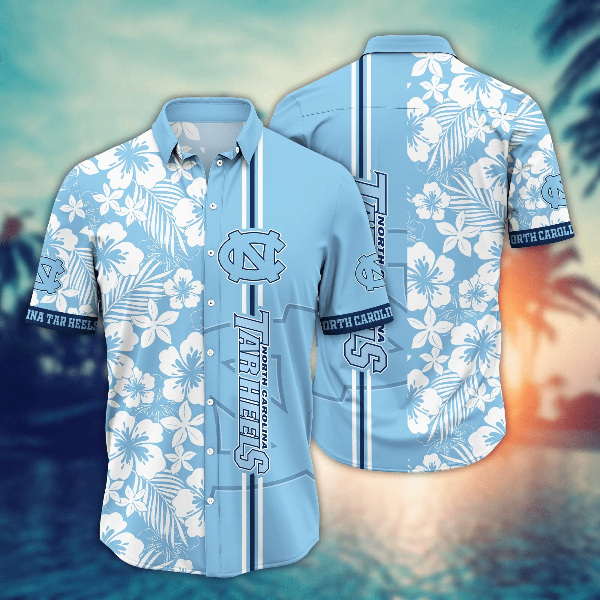 North Carolina Tar Heels NCAA Hawaiian Shirt Tan Linestime Aloha Shirt North Carolina Tar Heels NCAA Hawaiian Shirt Tan Linestime Aloha Shirt