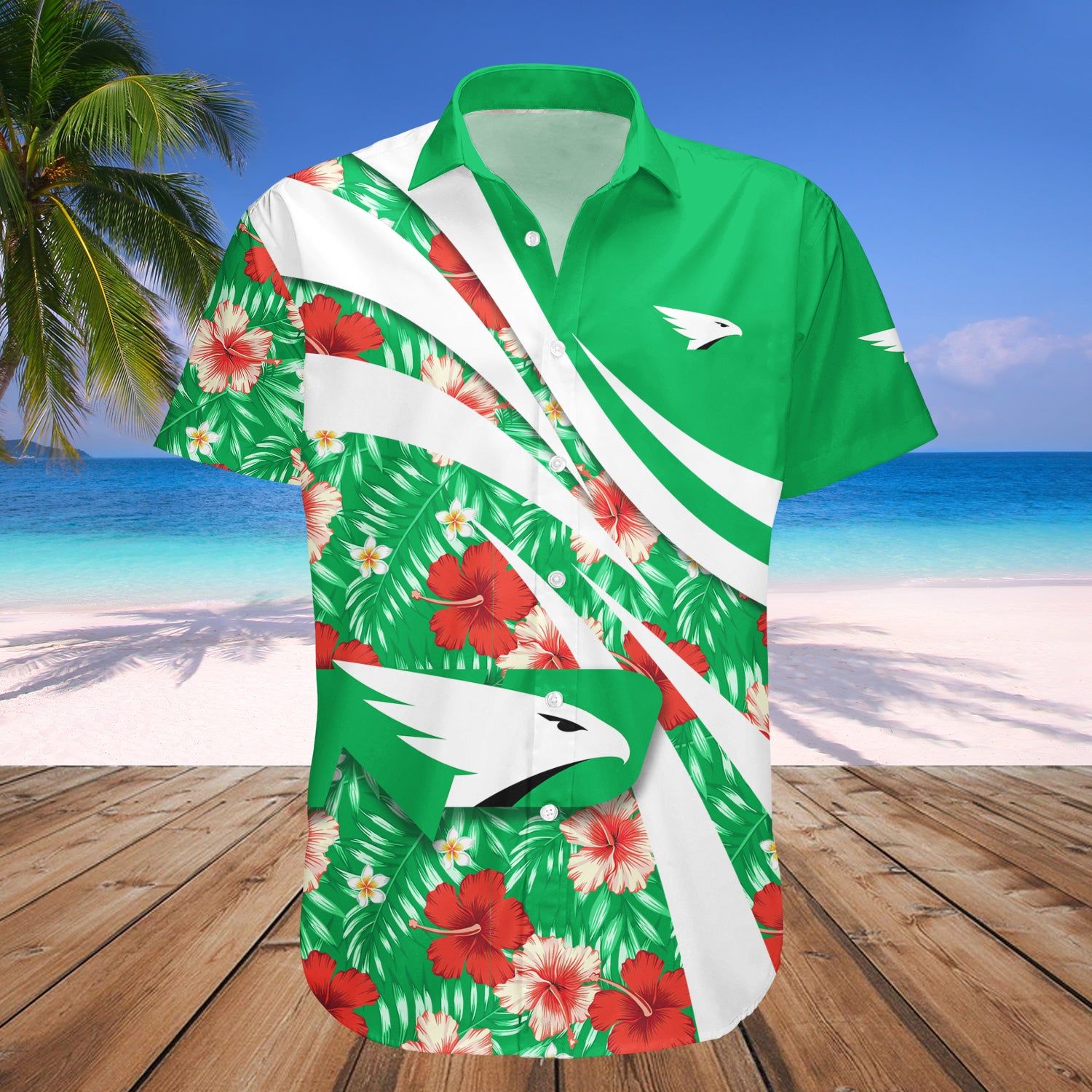 North Dakota Fighting Hawks Hawaii Shirt Hibiscus Sport Style – NCAA
