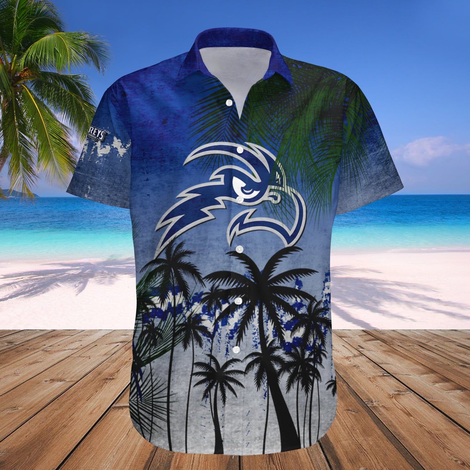 North Florida Ospreys Hawaii Shirt Coconut Tree Tropical Grunge – NCAA