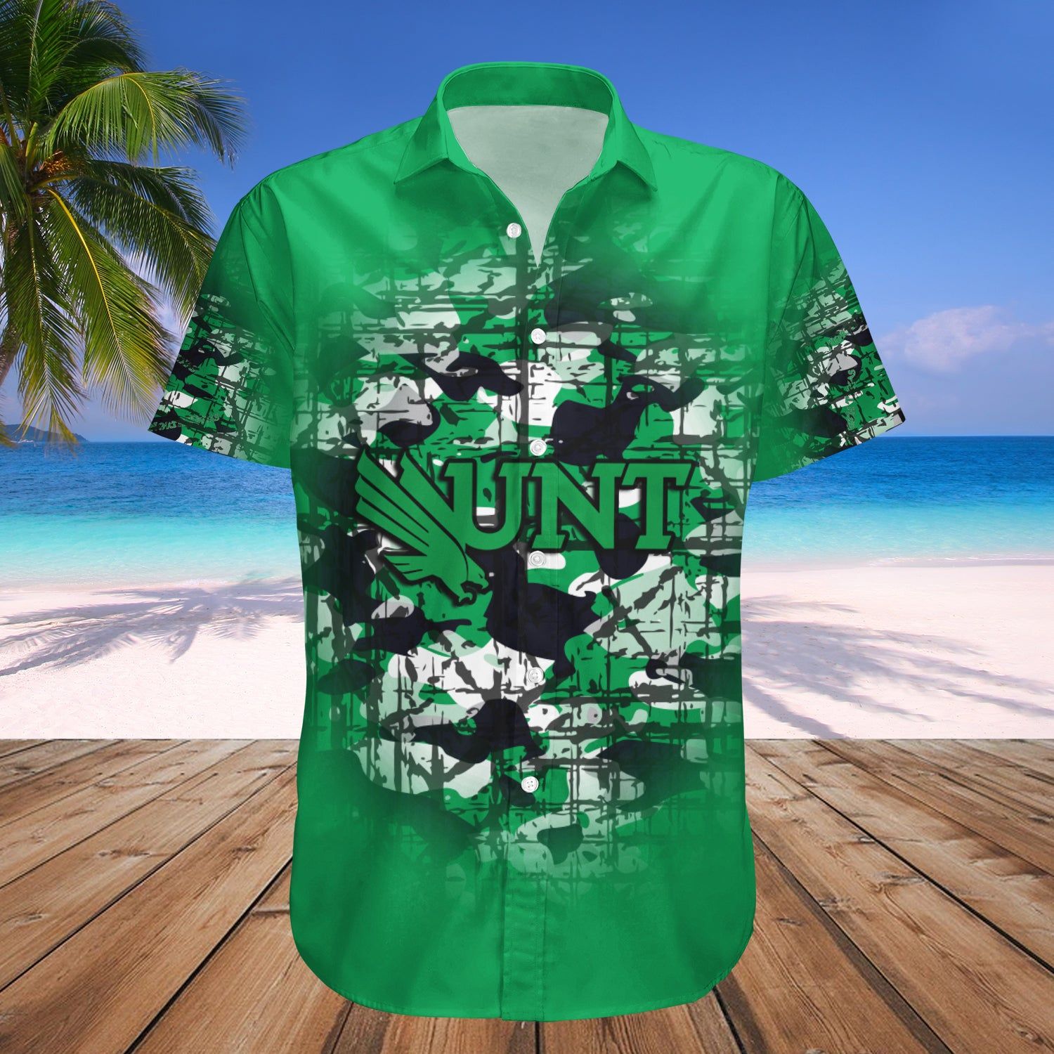 North Texas Mean Green Hawaii Shirt Camouflage Vintage – NCAA