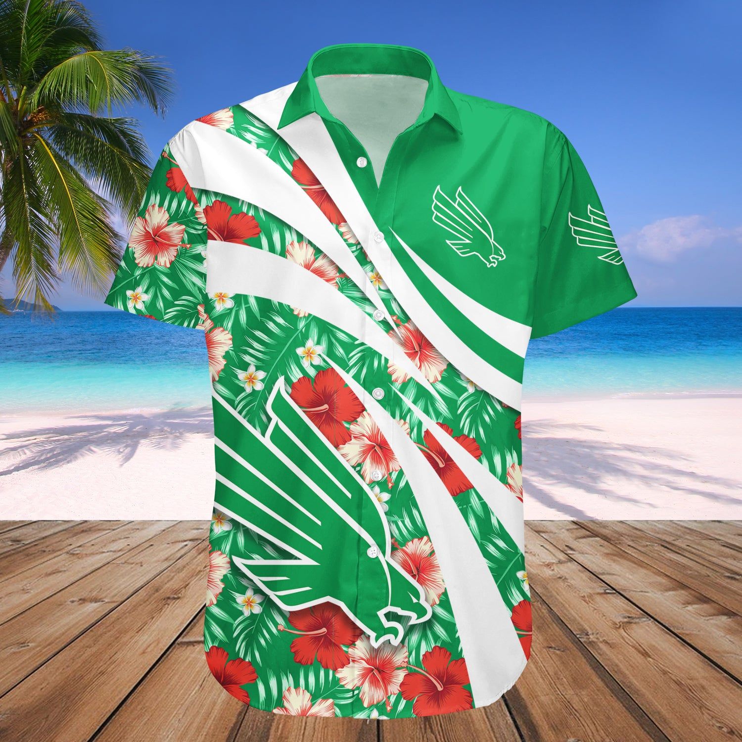 North Texas Mean Green Hawaii Shirt Hibiscus Sport Style – NCAA