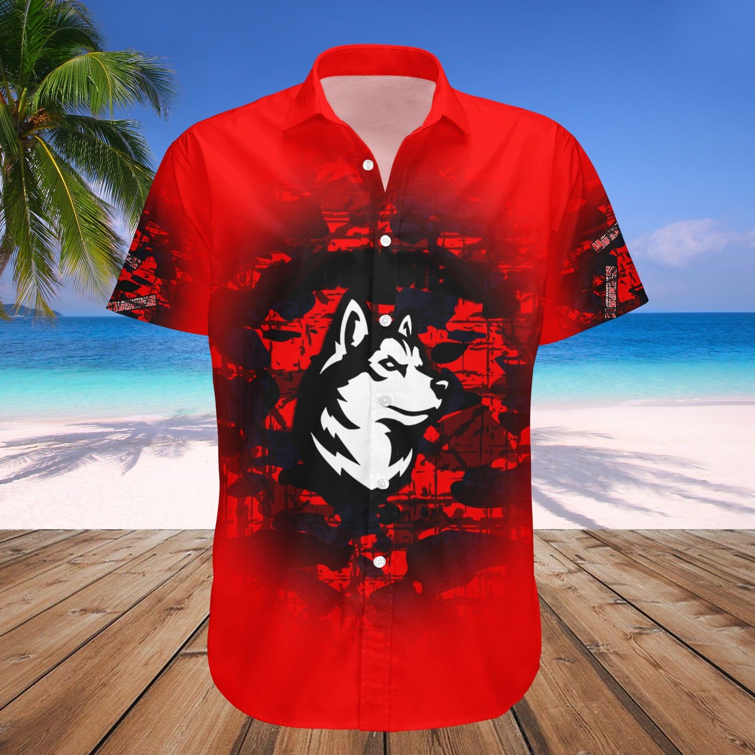 Northeastern Huskies Hawaii Shirt Camouflage Vintage – NCAA