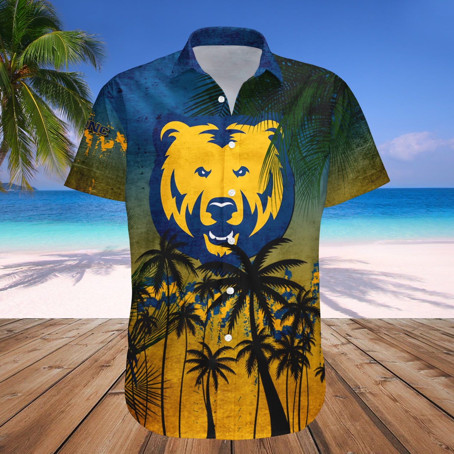 Northern Colorado Bears Hawaii Shirt Coconut Tree Tropical Grunge – NCAA