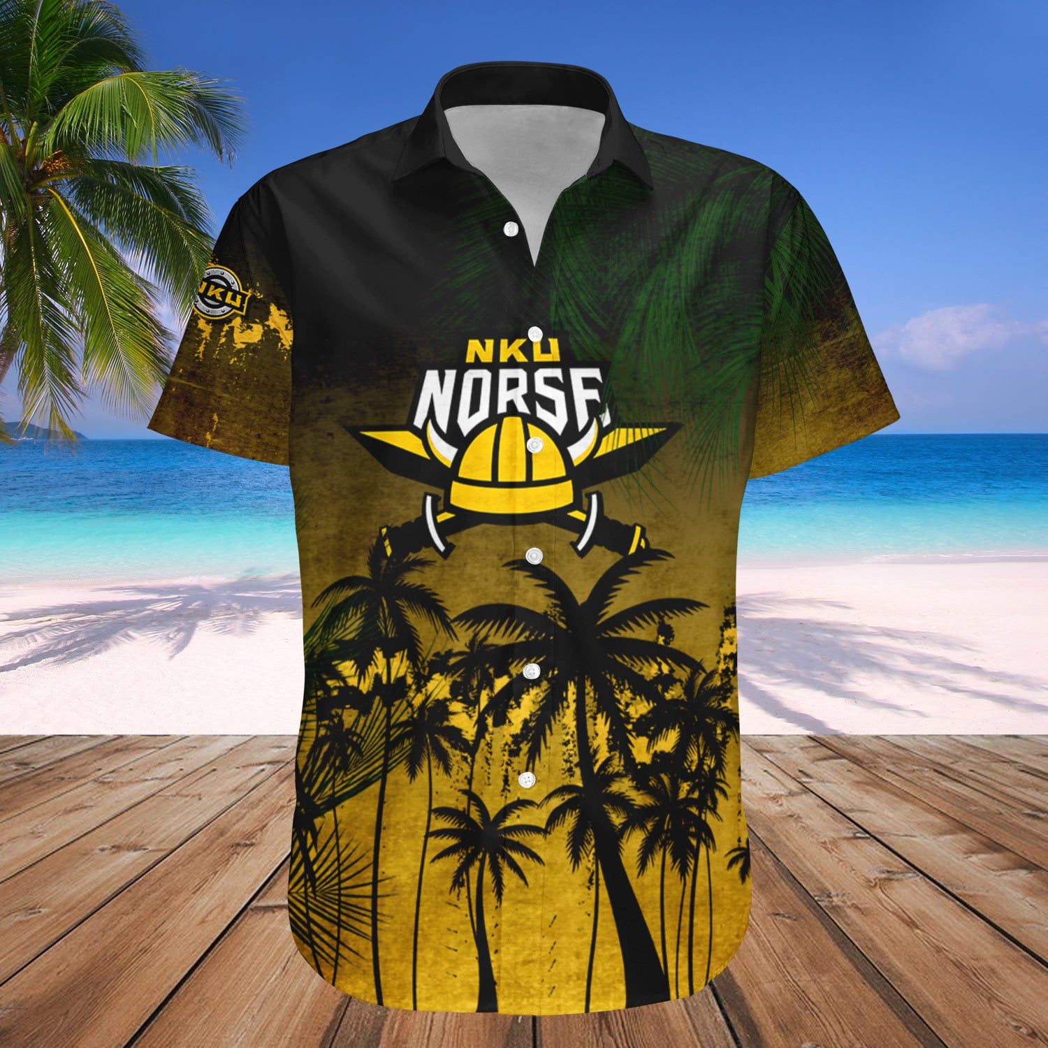 Northern Kentucky Norse Hawaii Shirt Coconut Tree Tropical Grunge – NCAA