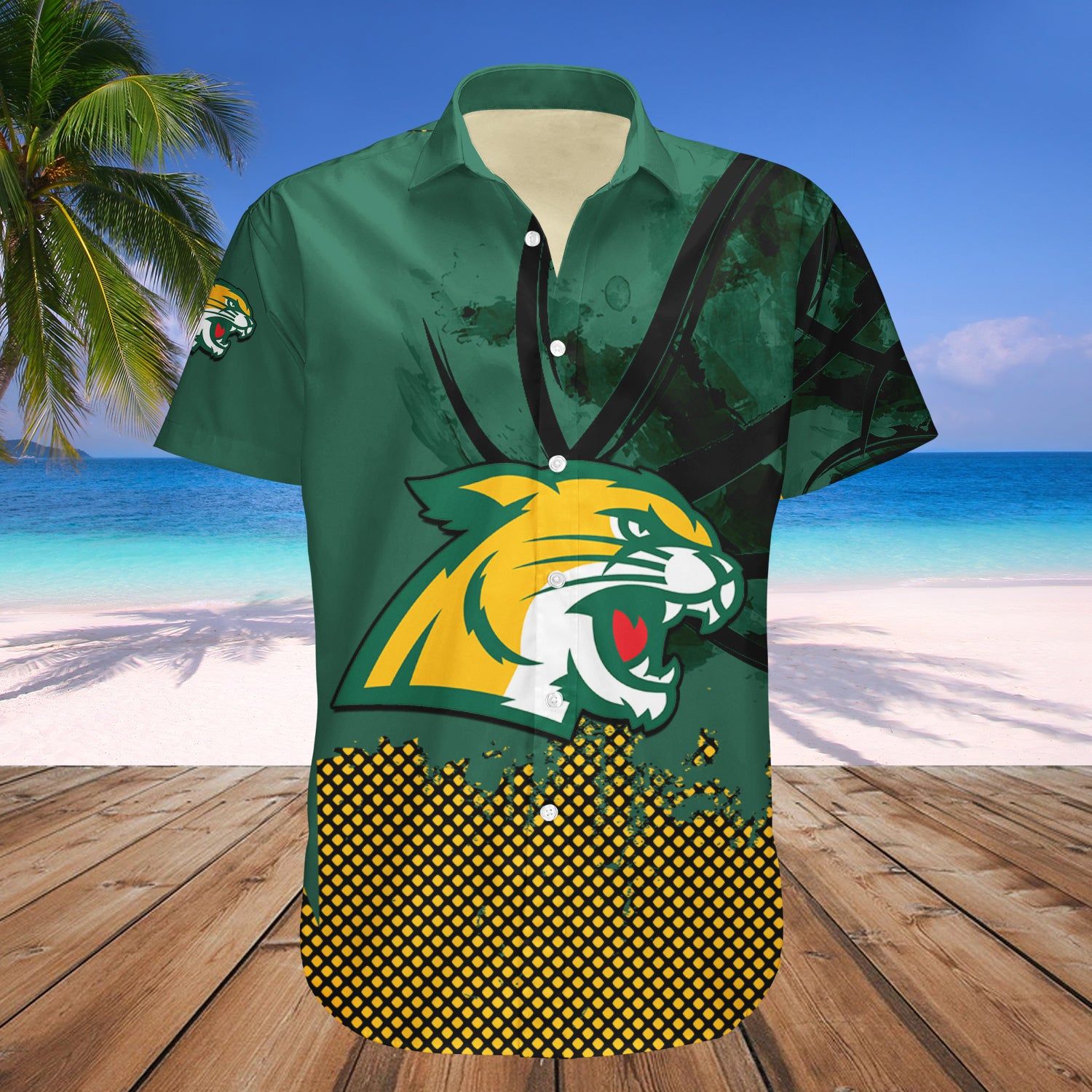 Northern Michigan Wildcats Hawaii Shirt Basketball Net Grunge Pattern – NCAA