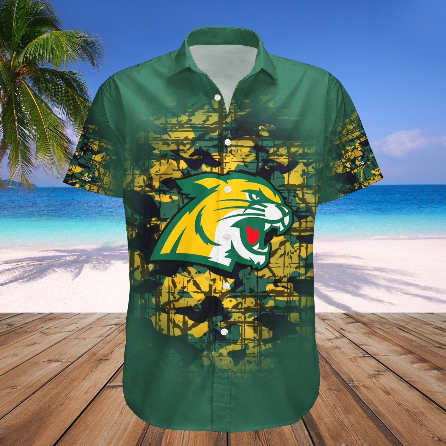 Northern Michigan Wildcats Hawaii Shirt Camouflage Vintage – NCAA