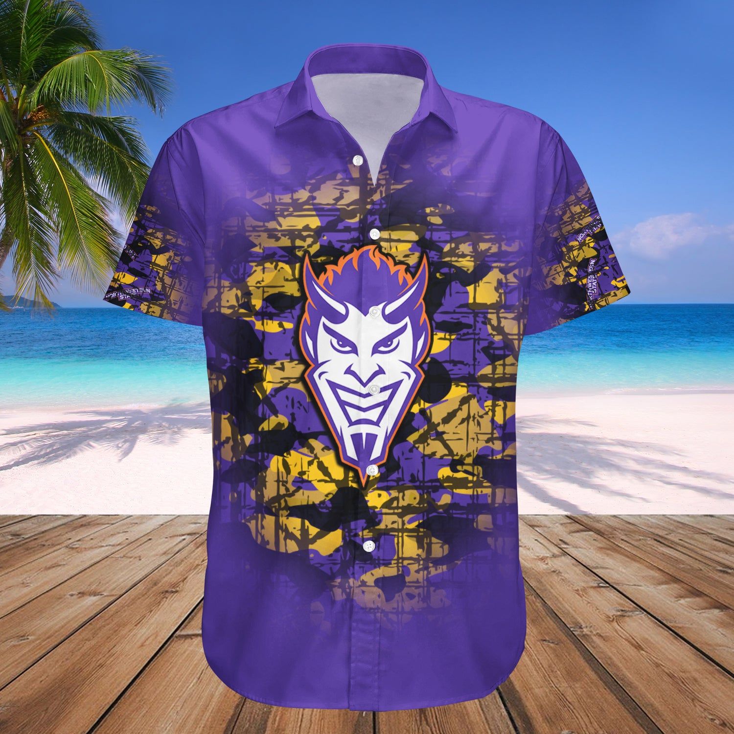 Northwestern State Demons Hawaii Shirt Camouflage Vintage – NCAA