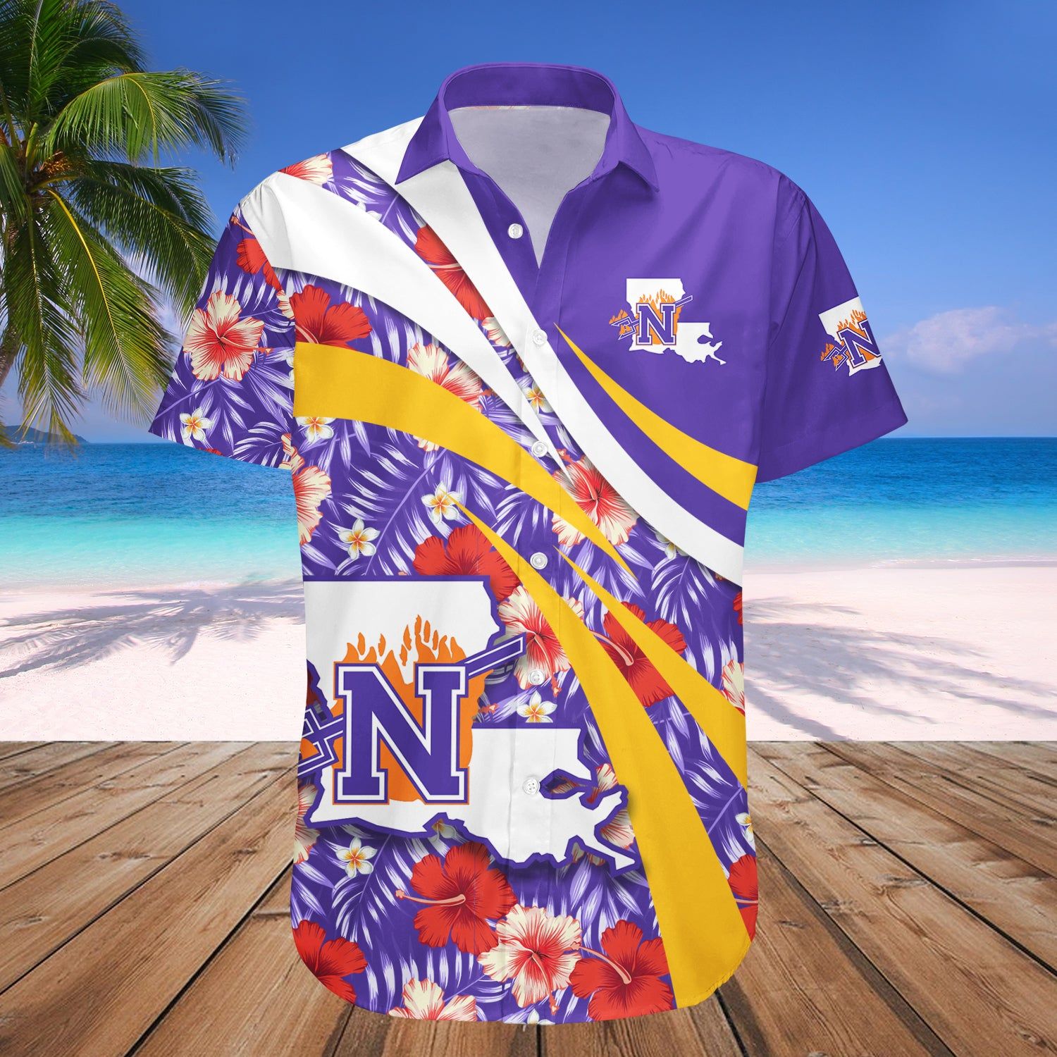 Northwestern State Demons Hawaii Shirt Hibiscus Sport Style – NCAA