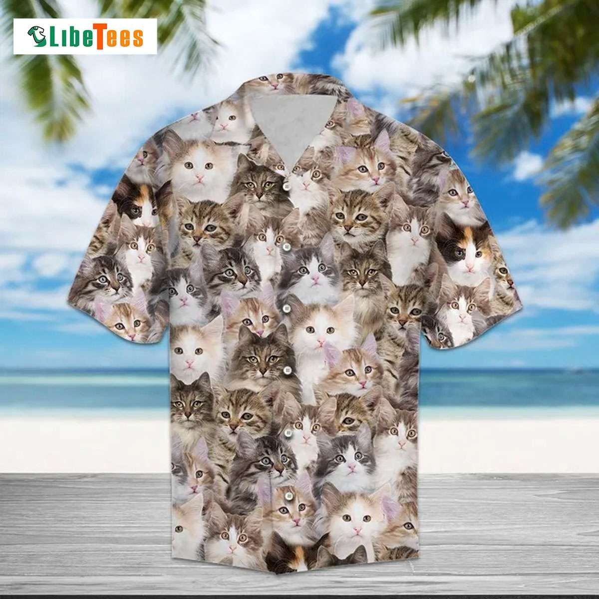 Norwegian Cat Theme Awesome Hawaiian Shirt Design