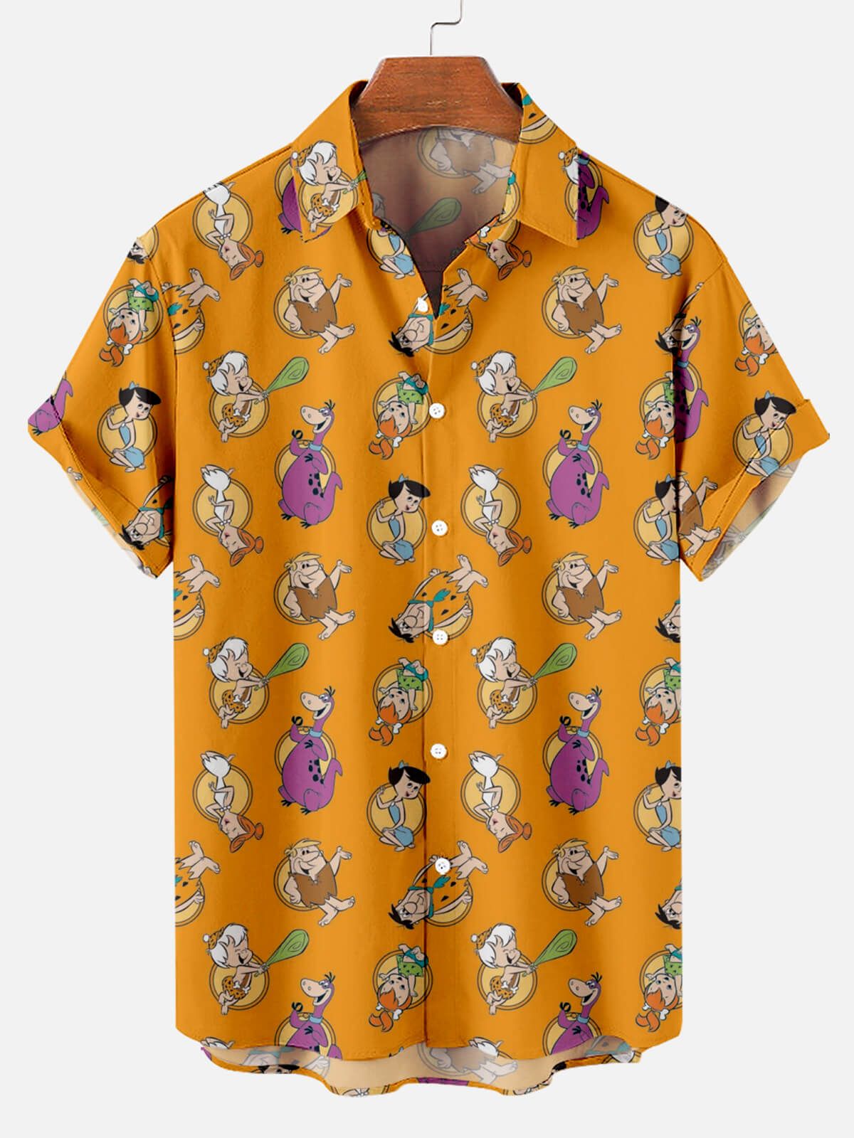 Nostalgic Cartoon Men’s Short Hawaiian Shirt