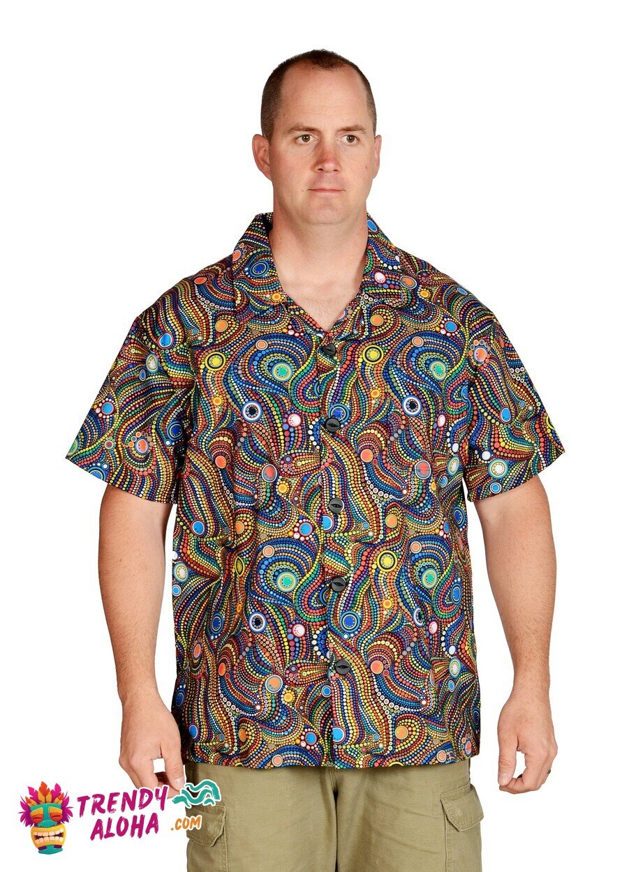 Nostalgic Retro Pattern Print Hawaiian Shirt for Summer Aloha Vibes