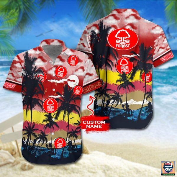Nottingham Forest Fc Custom Name Coconut Hawaiian Shirt