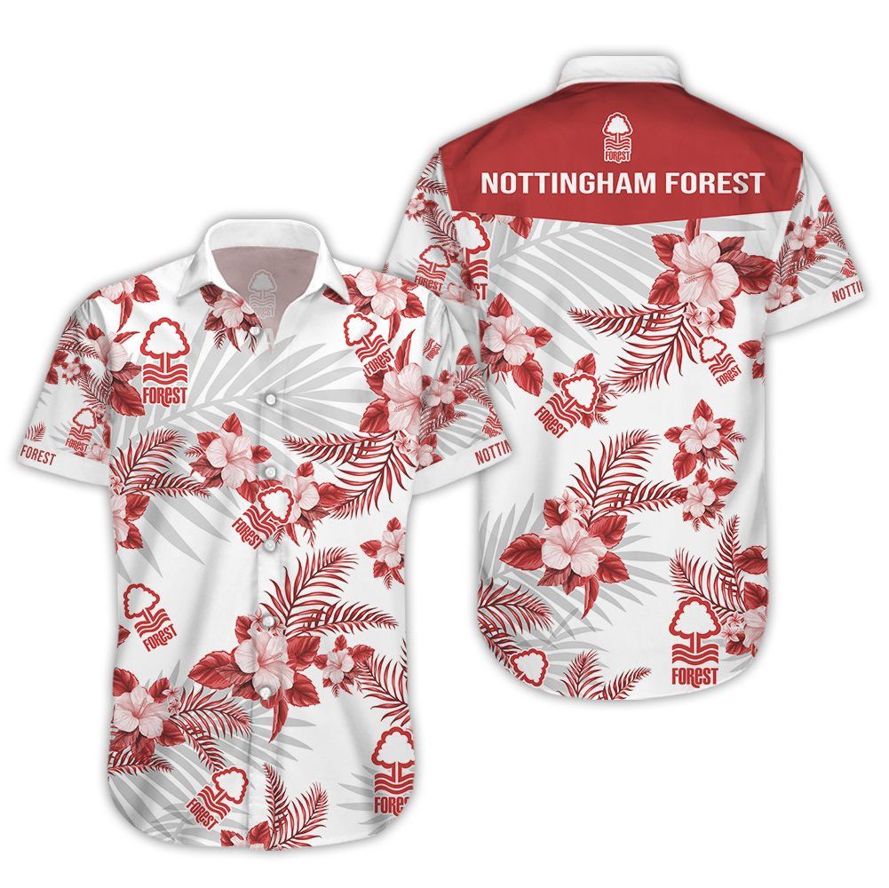 Nottingham Forest Fc Flower Tropical Hawaiian Shirt