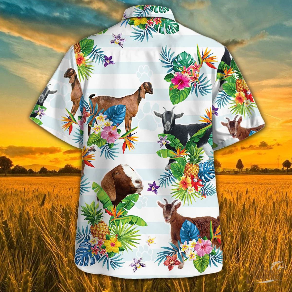 Nubian Goat Tropical Flower Trendy Hawaiian Shirt, Goat Trendy Hawaiian Shirt For Summer Gifts