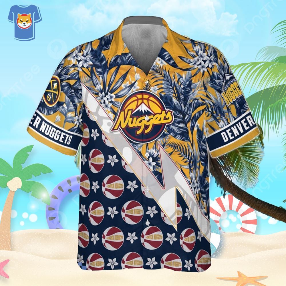 Nuggets Basketball Tropical Print Hawaiian Shirt