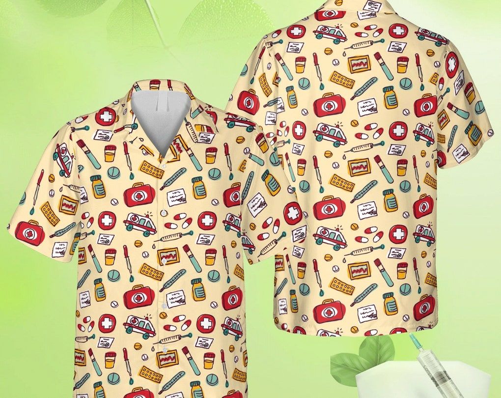 Nurse Practitioner Yellow Trendy Hawaiian Shirt, Doctor Cartool Apparel, Meaningful Birthday Presents, Hawaii Shirt Party Summer, Gift Family.