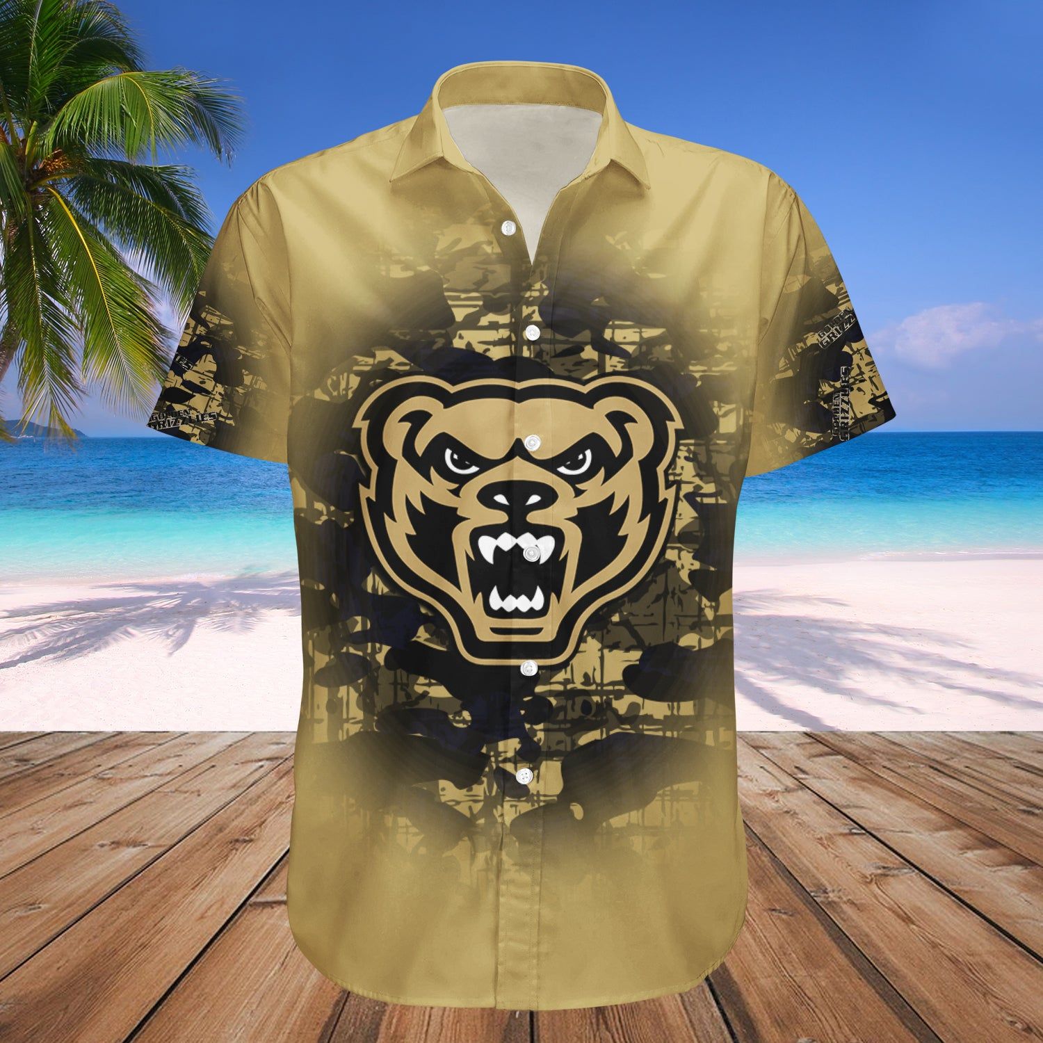 Oakland Golden Grizzlies Hawaii Shirt Camouflage Vintage – NCAA