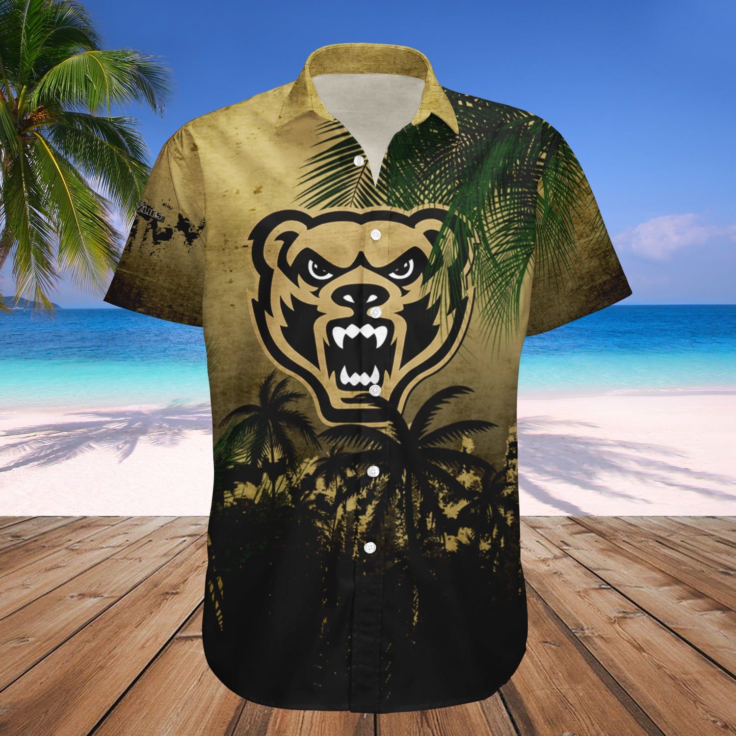 Oakland Golden Grizzlies Hawaii Shirt Coconut Tree Tropical Grunge – NCAA