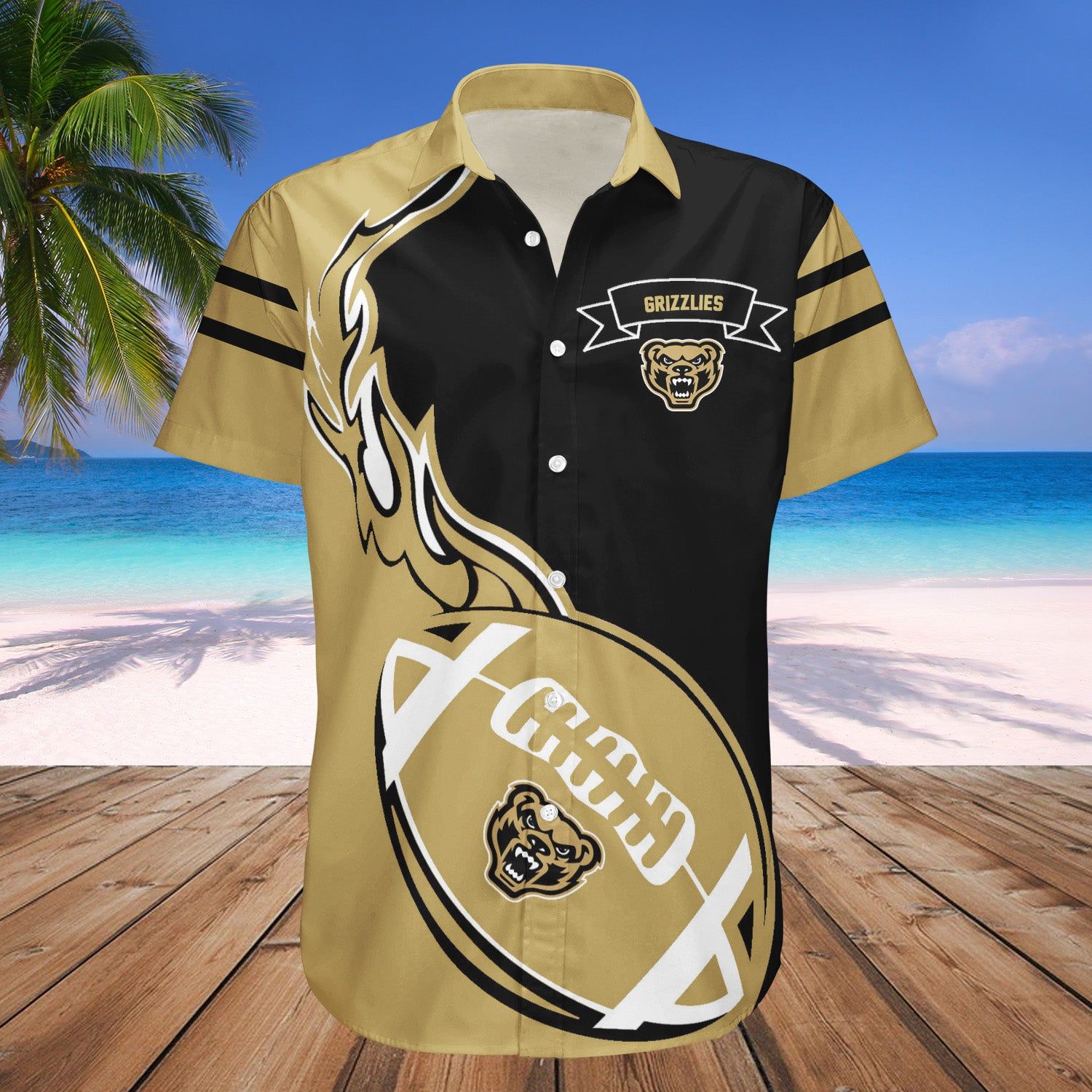 Oakland Golden Grizzlies Hawaii Shirt Flame Ball – NCAA