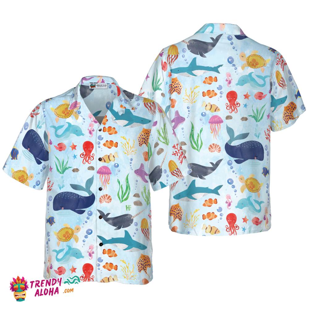 Ocean Fish Pattern Hawaiian Shirt