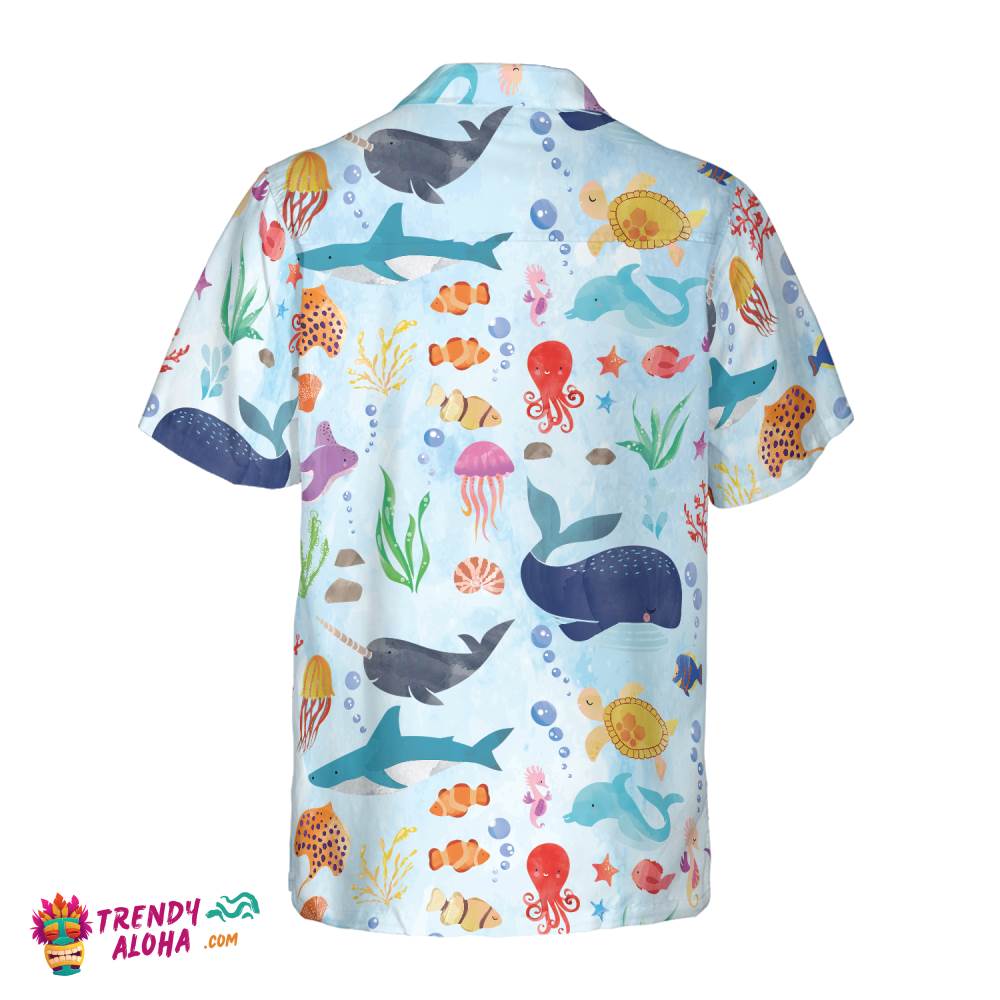 Ocean Fish Pattern Hawaiian Shirt