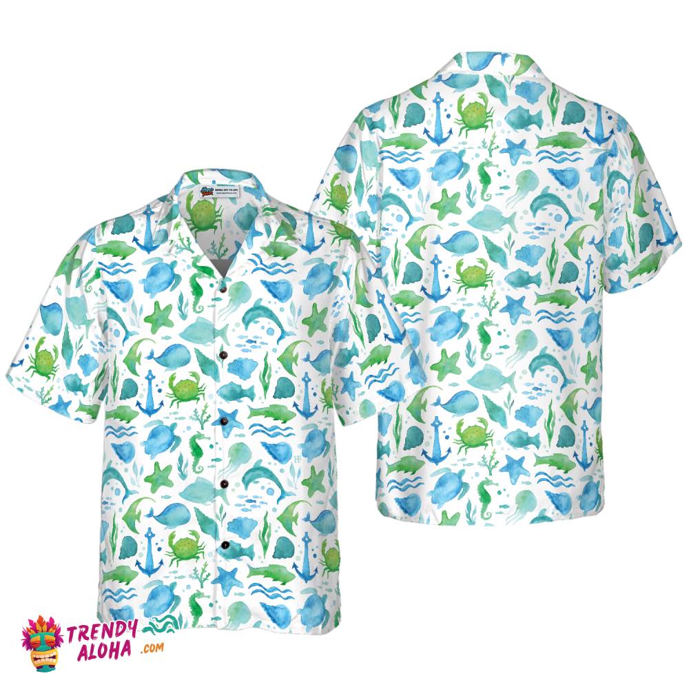 Ocean Fish Pattern V2 Hawaiian Shirt