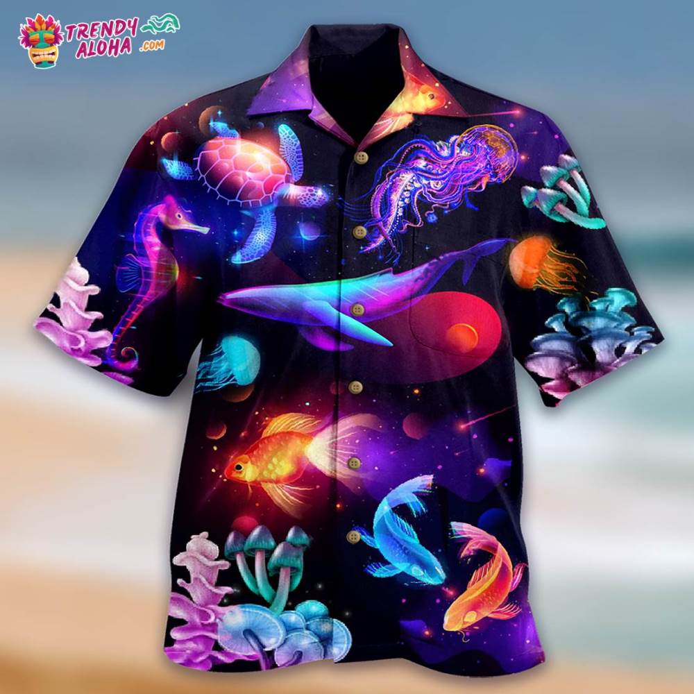 Ocean Love Fish Turtle Hawaiian Shirt – Trendy Aloha