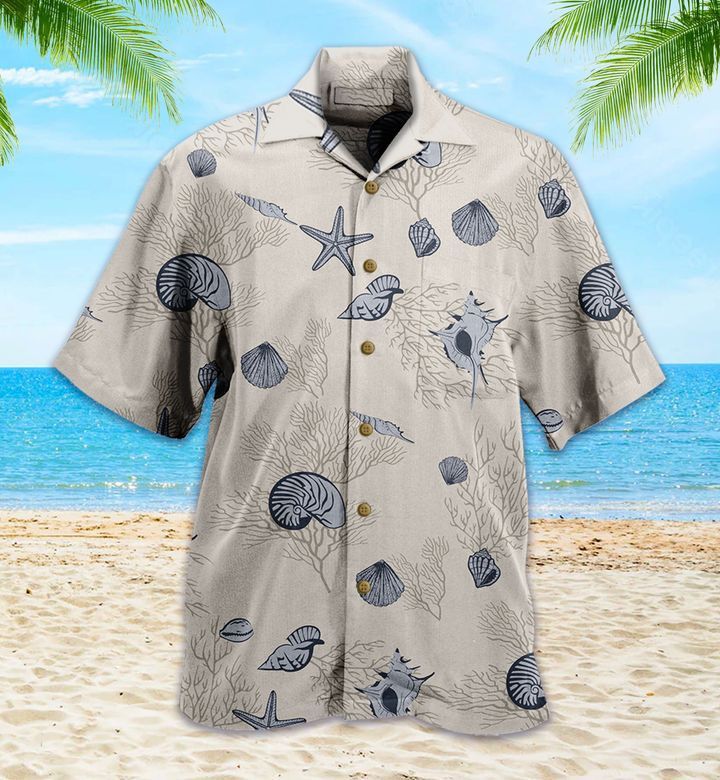 Ocean Seashell Coral Beige Trendy Hawaiian Shirt 3D Summer Gifts Ocean Seashell Coral Beige Trendy Hawaiian Shirt 3D Summer Gifts