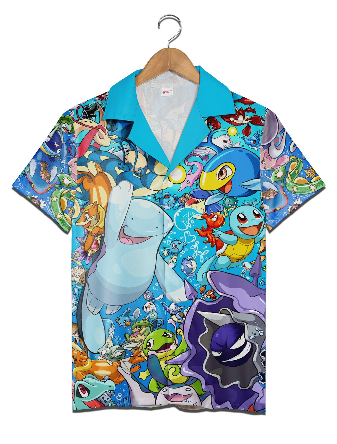 Ocean Themed Pokemon Hawaiian Shirt, Anime Beachwear for Pokemon Fans, Summer Holiday Outfit for Men & Women