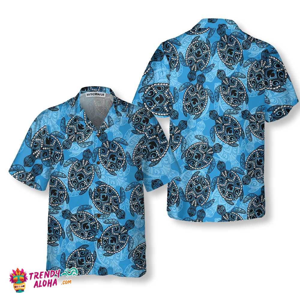 Ocean Turtle Seamless Pattern Turtle Hawaiian Shirt, Turtle Shirt For Men & Women, Cool Gift For Turtle Lover