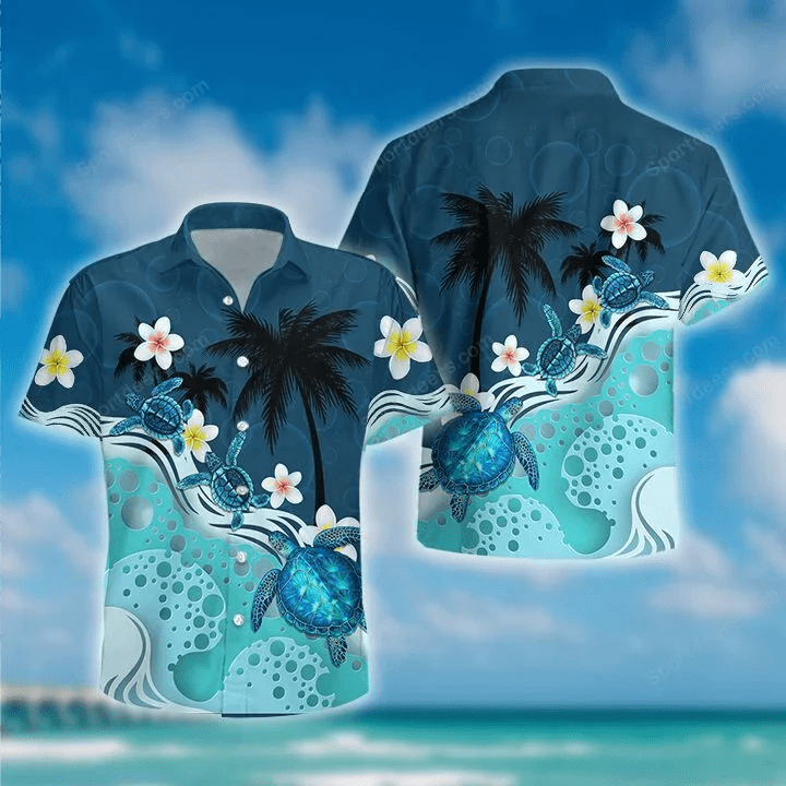 Ocean – Turtle Trendy Hawaiian Shirt, Summer Gift, Trendy Hawaiian Shirts For Men, Aloha Beach Shirt