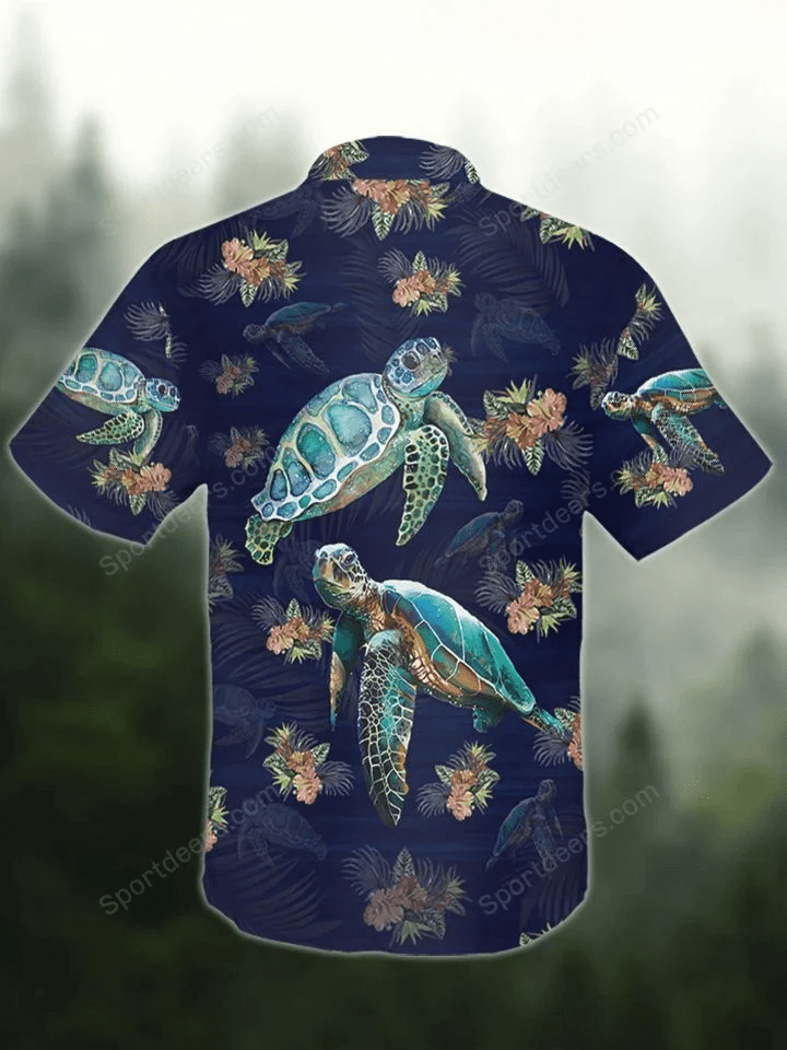 Ocean Turtle Tropical Hawaiian Shirt Gift for Men
