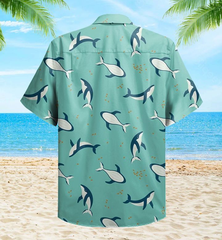 Ocean Whale Green Nice Trendy Hawaiian Shirt 3D Summer Gifts